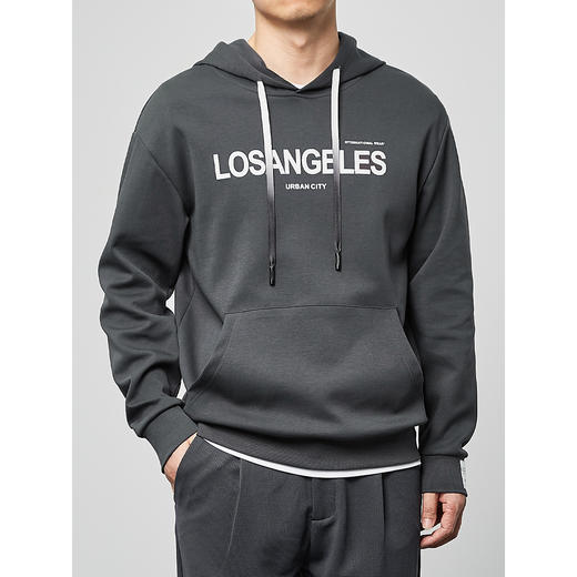 墨麦客男装2021新款连帽卫衣男秋季简约宽松长袖韩版潮流印花外套 商品图1