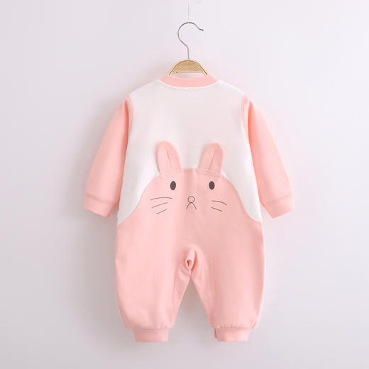 【母婴】-新生婴儿连体哈衣春秋舒绒无骨宝宝爬服 商品图1