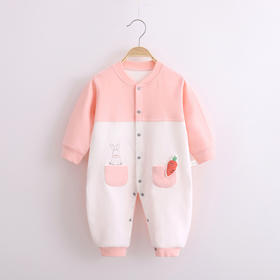 【母婴】-新生婴儿连体哈衣春秋舒绒无骨宝宝爬服