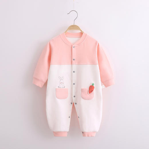 【母婴】-新生婴儿连体哈衣春秋舒绒无骨宝宝爬服 商品图0