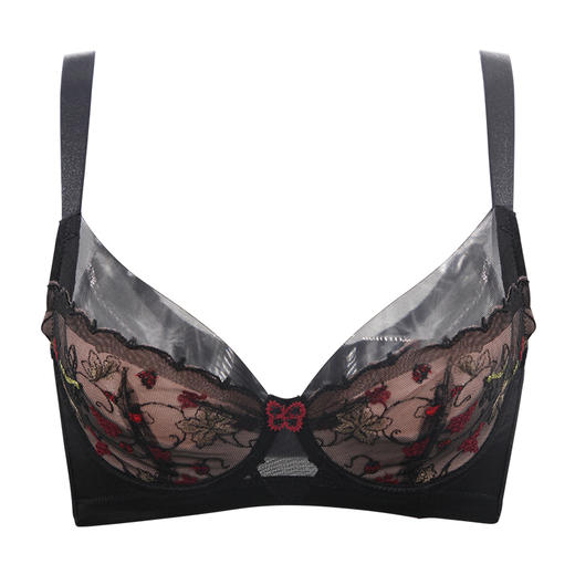 贝佳人聚拢深V不空杯内衣花刺绣水晶收副乳调整文胸套装BW93806 商品图1