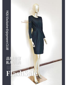 YIQU |“经典凝视”连身裙（简黑·含45%羊毛）