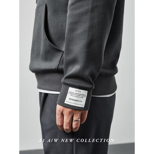 墨麦客男装2021新款连帽卫衣男秋季简约宽松长袖韩版潮流印花外套 商品图2