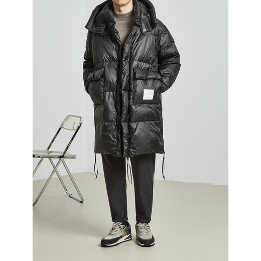 墨麦客男装2021冬季新款连帽羽绒服男士中长款鸭绒保暖外套88058 商品图0