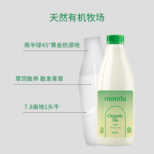 【女神节】4瓶套餐*新西兰巴氏杀菌有机鲜牛奶1L+赠360ml含气矿泉水2瓶 商品图1