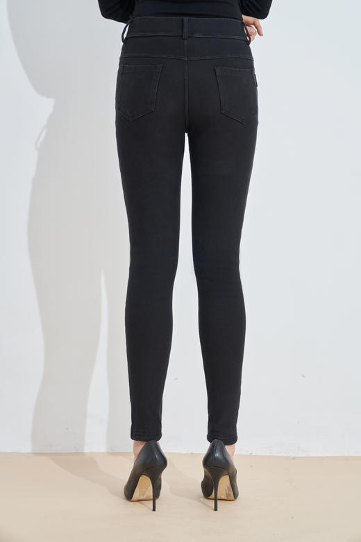 皮带袢真袋牛仔羊胎绒铅笔裤29192 商品图5