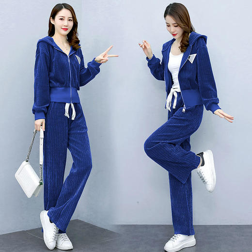 HR WY2D88229韩版时尚宽松休闲显瘦气质连帽套装 商品图3