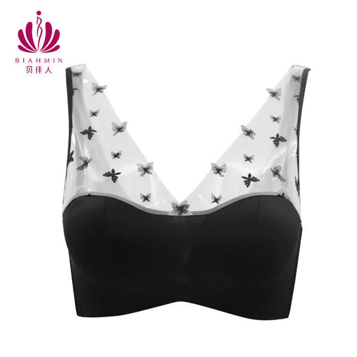 贝佳人新文胸侧收网纱美背聚拢小显大全半包调整胸罩BW912056 商品图1