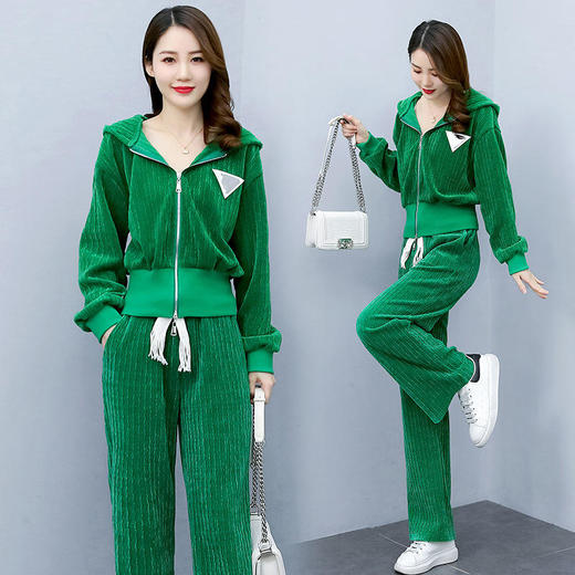 HR WY2D88229韩版时尚宽松休闲显瘦气质连帽套装 商品图0