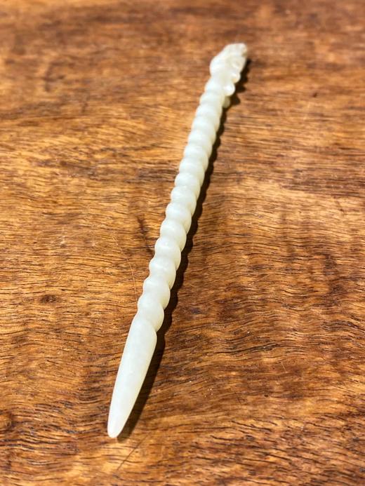 白玉雕龙首钮螺旋形发簪，顺丰包邮 商品图9