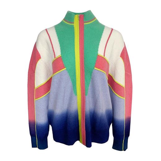 扎染半高领羊绒开衫 商品图1