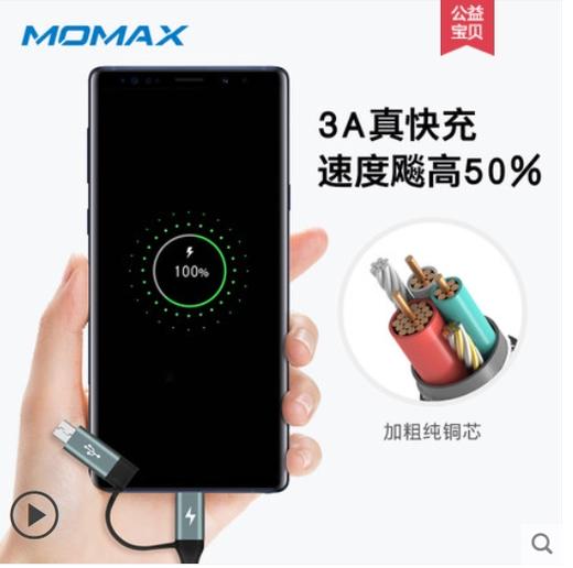 Momax 编织4合1数据线（USB C转USB A转Micro-1.2m） 商品图3