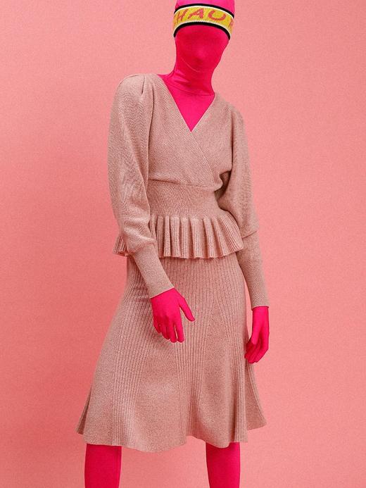 优雅荷叶羊绒半裙 商品图2