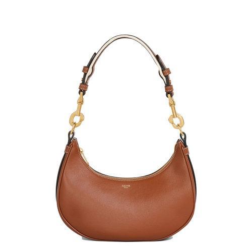 【包税】CELINE/赛琳 21秋冬新款AVA系列 女士黄褐色光滑小牛皮织物配皮肩带手提单肩腋下包198643DGQ.04LU 商品图0