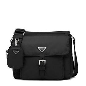 【包税】PRADA/普拉达 21年秋冬新款 女士黑色再生尼龙附可拆卸肩带斜跨单肩包1BD994_RV44_F0002_V_B1M