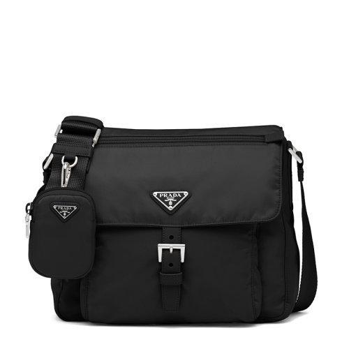 【包税】PRADA/普拉达 21年秋冬新款 女士黑色再生尼龙附可拆卸肩带斜跨单肩包1BD994_RV44_F0002_V_B1M 商品图0