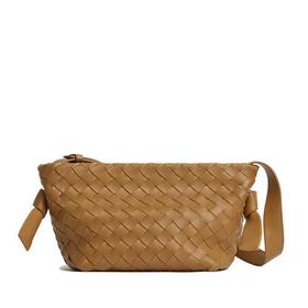 【包税】预售 Bottega Veneta/葆蝶家 22春夏新款TIE系列 女士焦糖色Intrecciato编织羊皮革单肩手提包690503V1FG19830