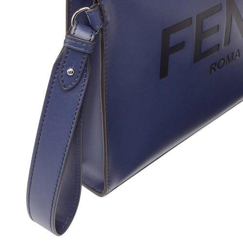 【包税】FENDI/芬迪 2021秋冬新款 男士蓝色皮革拉链开合银色饰面金属件配可拆式手链式手柄手拿包7VA491AC9LF18YJ 商品图4