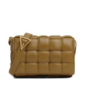 【包税】Bottega Veneta/葆蝶家 22春夏新款PADDED CASSETTE系列 女士橡果色小羊皮双面编织单肩斜挎豆腐包591970VCQR17745