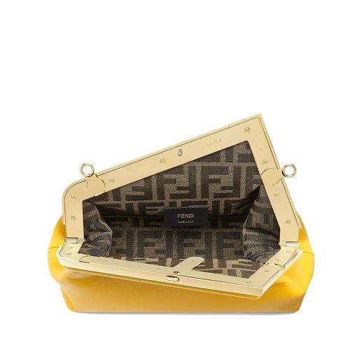 【包税】FENDI/芬迪 21秋冬新款FIRST系列 女士小号黄色小羊皮配可拆卸肩带F金属搭单肩手拿包8BP129ABVEF192E 商品图2