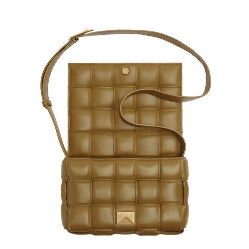 【包税】Bottega Veneta/葆蝶家 22春夏新款PADDED CASSETTE系列 女士橡果色小羊皮双面编织单肩斜挎豆腐包591970VCQR17745 商品图2