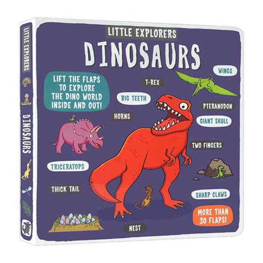 小小探险家 恐龙 英文原版 Little Explorers Dinosaurs 儿童英语启蒙纸板翻翻书 英文版少儿科普百科 进口原版书籍 商品图3