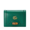【包税】GUCCI/古驰 2021秋冬新款Diana系列 女士翠绿色皮革做旧金色饰面双G竹扣钱包卡包65824417Q0T3120 商品缩略图0