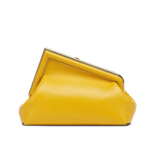 【包税】FENDI/芬迪 21秋冬新款FIRST系列 女士小号黄色小羊皮配可拆卸肩带F金属搭单肩手拿包8BP129ABVEF192E 商品图3