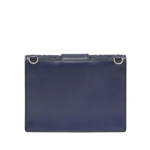 【包税】FENDI/芬迪 2021秋冬新款FLAT BAGUETTE系列 男士中号深蓝色皮革帆布翻盖刺绣老花图案配可拆卸肩带手提斜跨单肩包7VA524A9P6F1G97 商品图2