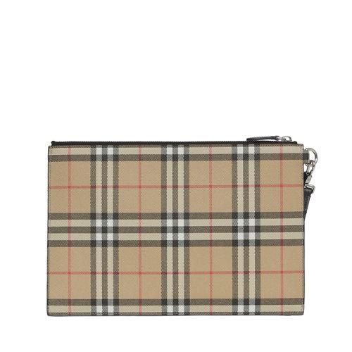 【包税】BURBERRY/博柏利 21秋冬新款 男士典藏米色Vintage格纹环保帆布拉链手拿包80495881 商品图1