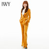 IWY/主持人同款-小岛 明黄色长袖西装裤子丝绒套装194011C1+P3-1 商品缩略图1