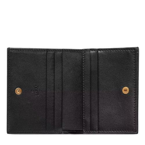 【包税】GUCCI/古驰 2021秋冬新款 女士白色GG皮革黑色皮革滚边饰钉细节金色调配件卡包零钱包676150UF4AX9099 商品图3