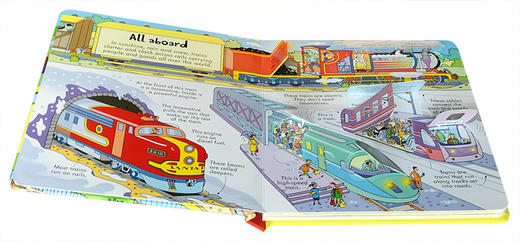 尤斯伯恩看里面系列 揭秘火车 英文原版 Usborne Look Inside Trains 纸板翻翻书 交通工具科普 英文版进口原版英语书籍 商品图1