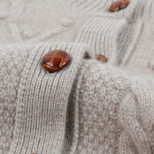 METTE羊绒世家2021年秋冬女士100%山羊绒开衫圆领针织衫外套加厚 商品图3