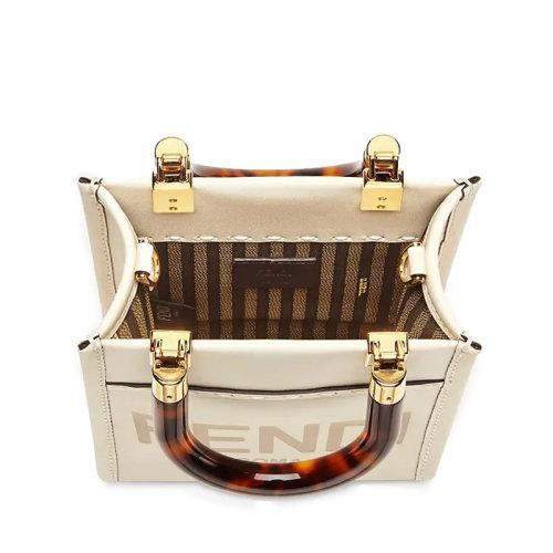 【包税】FENDI/芬迪 21秋冬新款SUNSHINE系列 女士迷你白色小牛皮有机玻璃硬质手柄斜跨手提单肩包8BS051ABVLF0K7E 商品图2