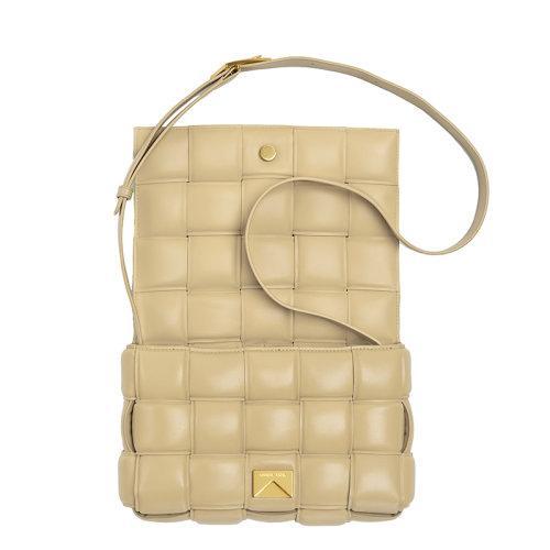 【包税】Bottega Veneta/葆蝶家 经典款PADDED CASSETTE系列 女士米色小羊皮双面编织单肩斜挎豆腐包591970VCQR19782 商品图1