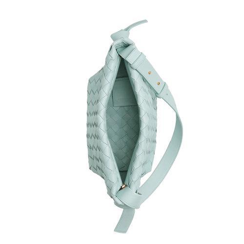 【包税】预售 Bottega Veneta/葆蝶家 22春夏新款TIE系列 女士水洗青色Intrecciato编织羊皮革单肩手提包690503V1FG13902 商品图2