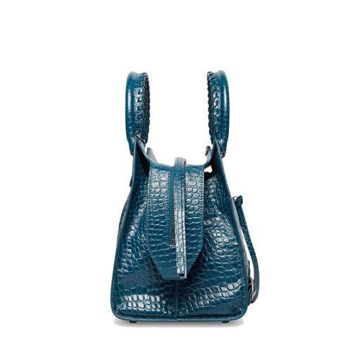 【包税】Balenciaga/巴黎世家 22新款NEO CLASSIC系列 男士中号深蓝色鳄鱼压纹超柔软小牛皮单肩斜挎梯形手提包67879323E454406 商品图2