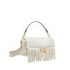 【包税】FENDI/芬迪 2021秋冬新款BAGUETTE系列 女士中号白色羊毛材质FF搭扣翻盖长流苏金色饰面金属配饰可拆卸肩带单肩斜跨手提包8BR600AH98F0VWM 商品缩略图1