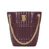 【包税】BURBERRY/博柏利 21秋冬新款Lola系列 女士小号深栗色绗缝羊皮革TB专属标识单肩手提水桶包80462341 商品缩略图0