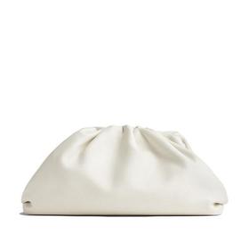 【包税】Bottega Veneta/葆蝶家 22春夏新款TEEN POUCH系列 女士白色小牛皮单隔层手拿云朵包690238V1BW09009