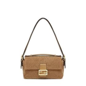 【包税】FENDI/芬迪 2021秋冬新款BAGUETTE MULTI系列 米色美利奴羊皮材质饰以FF夹扣双翻盖开合双拉链口袋双面手提斜跨单肩包8BR794AHVRF0J2D