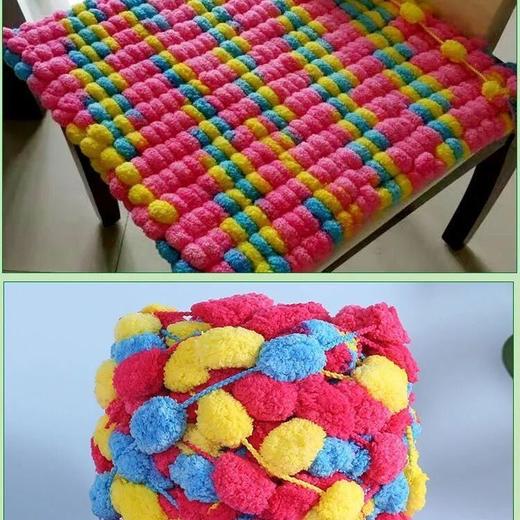 大球球毛线钩坐垫织围巾线勾汽车垫珍珠波波毛线 120克 商品图6