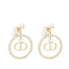 DIOR/迪奥 21秋冬新款DIOR TRIBALES系列 金色饰面金属环白色树脂珠饰仿水晶点缀耳环E1728TRICY_D301 商品缩略图0