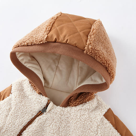 英氏-童衣类（冬）E1连针帽蛤深杏色73CM 商品图2