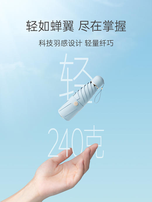 左都遮阳太阳伞防晒防紫外线雨伞女晴雨两用折叠小巧便携五折胶囊 商品图2