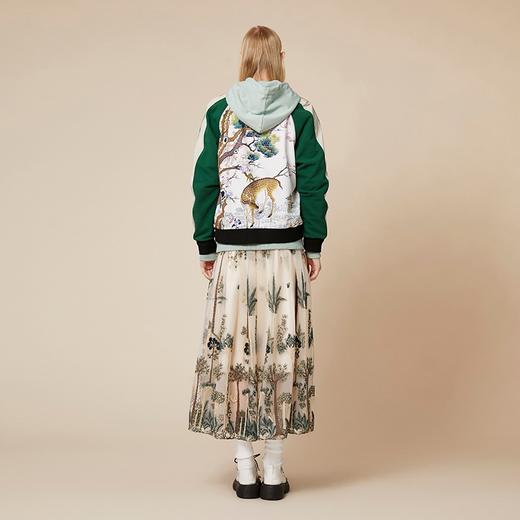 老虎定位绣花绿黑撞色棒球衣 商品图4