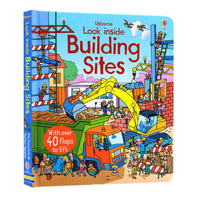 尤斯伯恩看里面系列 建筑工地 英文原版 Look Inside a Building Site 英文版儿童早教英语单词启蒙纸板书 翻翻书 进口书籍