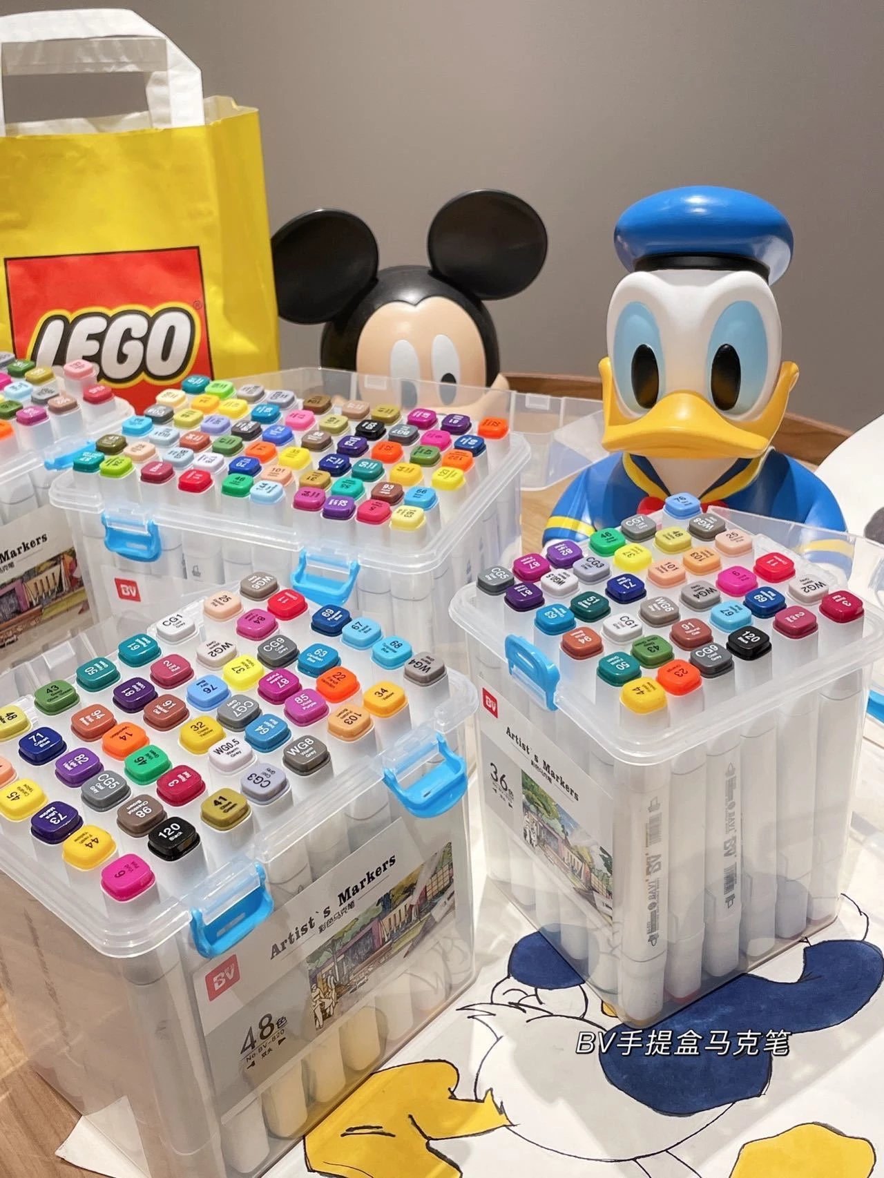 【bv马克笔手提盒系列】9698bv巴卫马克笔36/48/60/80色05限量