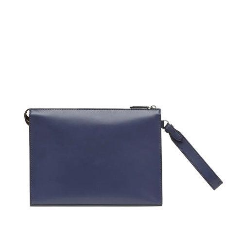 【包税】FENDI/芬迪 2021秋冬新款 男士蓝色皮革拉链开合银色饰面金属件配可拆式手链式手柄手拿包7VA491AC9LF18YJ 商品图2